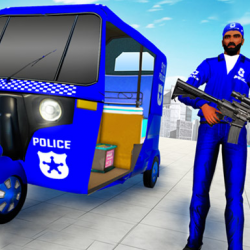 Police Auto Rickshaw Taxi Game